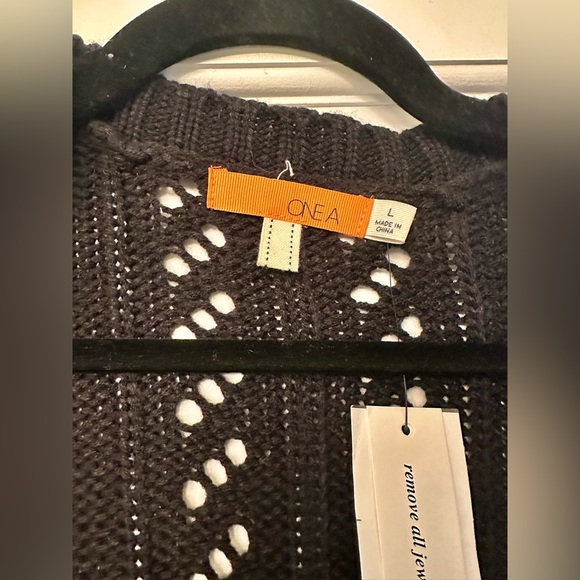 Unique One A Chunky Knit Black Long Duster Cardigan - Picture 3 of 6